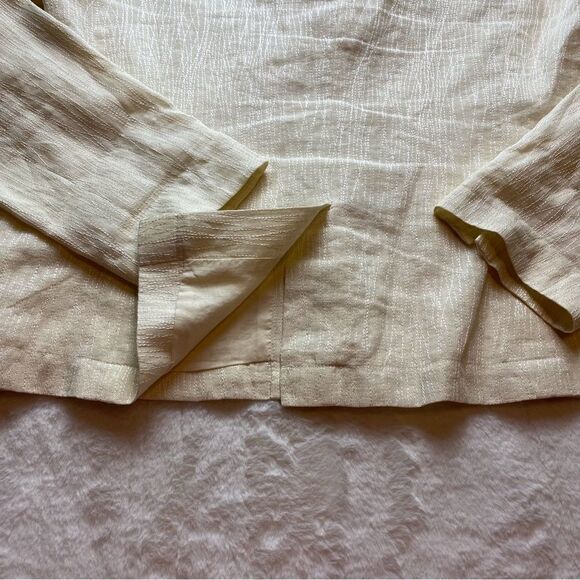 Eileen Fisher Yellow 100% Linen Blazer/Jacket Size Medium - Picture 9 of 13